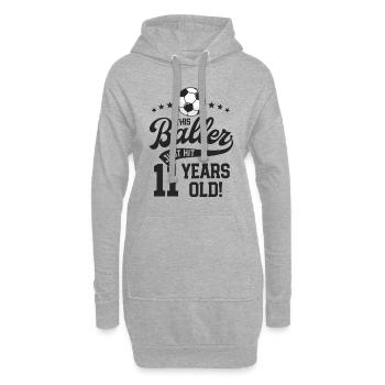 11 Jahre Fußball Motto Geburtstagsfeier 11. - Hoodie-Kleid - Grau meliert - Vorne
