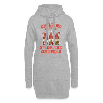 5. Klasse Lehrer Weihnachten chillen mit meinem - Hoodie-Kleid - Grau meliert - Vorne