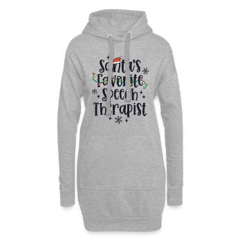 Cute Christmas Speech Therapist Language Therapy - Hoodie Dress - heather grey - Front