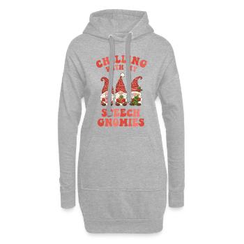 Chilling With My Speech Gnomies Xmas SLP - Hoodie Dress - heather grey - Front