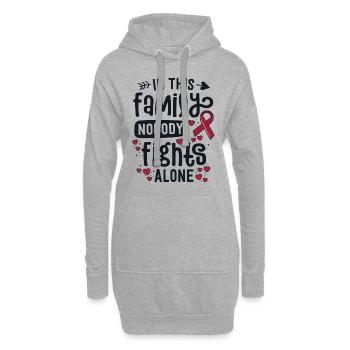 Dans cette famille, personne ne combat seul l’hémangiome - Sweat-shirt à capuche long Femme - gris chiné - Devant
