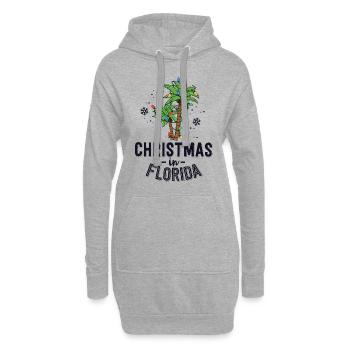 Weihnachten in Florida Deck Die Palmen Familie - Hoodie-Kleid - Grau meliert - Vorne