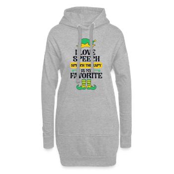 Logopädie Elf Weihnachtsschule Therapeutin SLP - Hoodie-Kleid - Grau meliert - Vorne