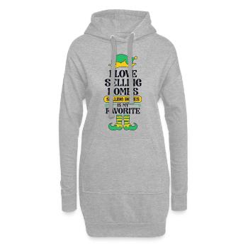 Agent immobilier Christmas Elf Team I Love - Sweat-shirt à capuche long Femme - gris chiné - Devant