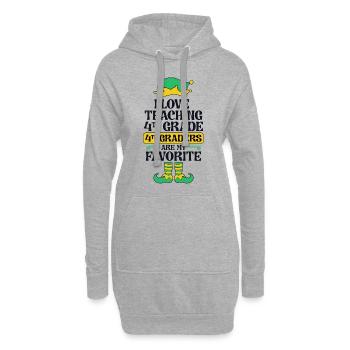 Fête de l’école de Noël Elfe de 4e année I - Sweat-shirt à capuche long Femme - gris chiné - Devant