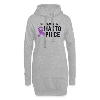 Ich bin ein Masto-Stück Mastozytose-Bewusstsein MCAS - Hoodie-Kleid - Grau meliert - Vorne
