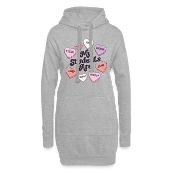 Enseignante Saint-Valentin Affirmations positives - Sweat-shirt à capuche long Femme - gris chiné - Devant
