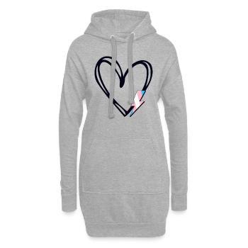 Subtiler Trans-Stolz Stolzer Verbündeter Pride-Monat - Hoodie-Kleid - Grau meliert - Vorne