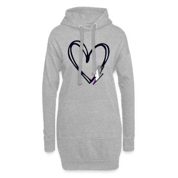 Subtil Ace Pride Fier allié Mois de la fierté Asexué - Sweat-shirt à capuche long Femme - gris chiné - Devant