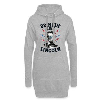 Abraham Lincoln 4. Juli Amerikanisch Trinkbar Like - Hoodie-Kleid - Grau meliert - Vorne