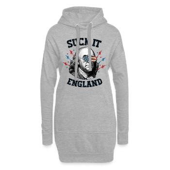 Suck It England 4. Juli Männer USA Patriotisch Ben - Hoodie-Kleid - Grau meliert - Vorne