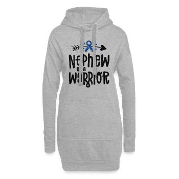 Neffe eines Krieger-Support-Teams Darmkrebs - Hoodie-Kleid - Grau meliert - Vorne