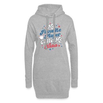 Baseball Nana Retro Grand-mère Ma joueuse préférée - Sweat-shirt à capuche long Femme - gris chiné - Devant