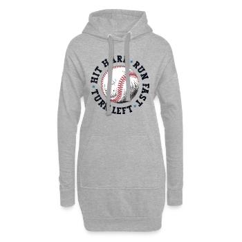Drôle de chemise de baseball Maman Papa a frappé dur Courir vite - Sweat-shirt à capuche long Femme - gris chiné - Devant