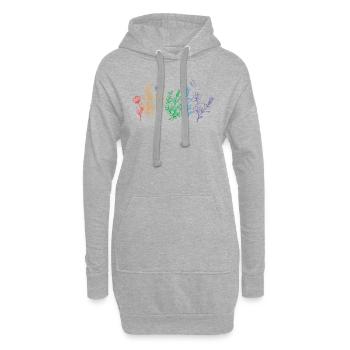 Pride Wildflowers Chemise Botanical Rainbow LGBT - Sweat-shirt à capuche long Femme - gris chiné - Devant