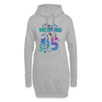 Cette sirène est 5 ans Mermaid Girl 5ème - Sweat-shirt à capuche long Femme - gris chiné - Devant