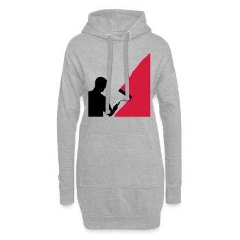 Peintres - Vecteur - Sweat-shirt à capuche long Femme - gris chiné - Devant
