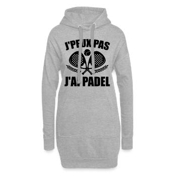 J'Peux Pas J'ai Padel Padel Raquette Padeliste - Sweat-shirt à capuche long Femme - gris chiné - Devant
