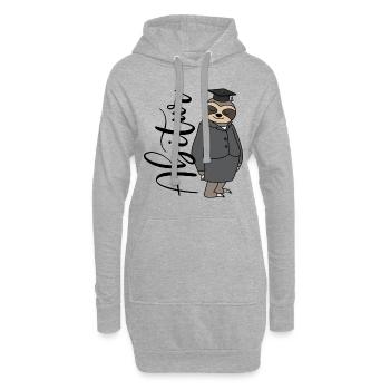 Abschluss Faultier Frau Abi Schulabschluss Abitur - Hoodie-Kleid - Grau meliert - Vorne