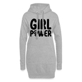 Girl Power Symbole du pouvoir féminin | Couleur changeable - Sweat-shirt à capuche long Femme - gris chiné - Devant