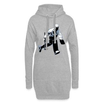 gardien de but - Sweat-shirt à capuche long Femme - gris chiné - Devant