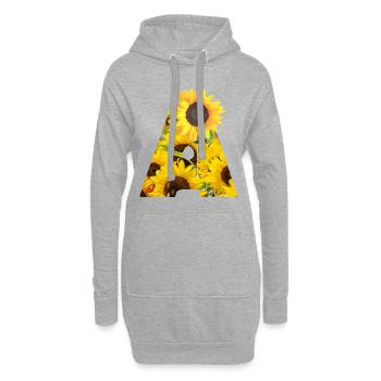 tournesol a - Sweat-shirt à capuche long Femme - gris chiné - Devant
