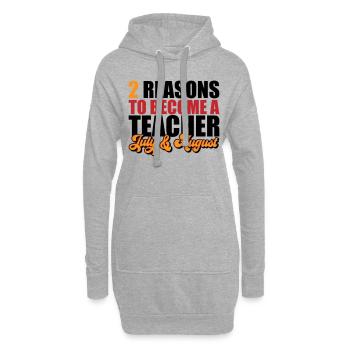 2 Gründe Lehrer zu werden | Farben änderbar - Hoodie-Kleid - Grau meliert - Vorne