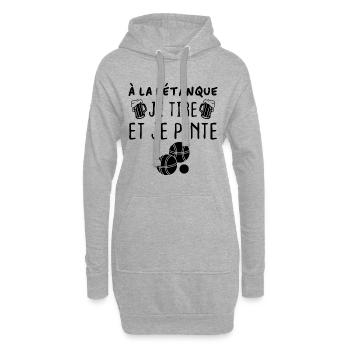 A la pétanque je tire et je pinte - Sweat-shirt à capuche long Femme - gris chiné - Devant