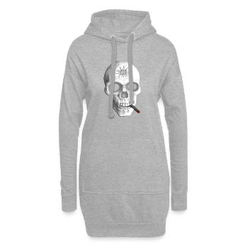 Smoking Skull Bullet Hole Dark Art Design - Hoodie-Kleid - Grau meliert - Vorne