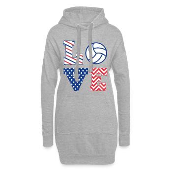 Volley-ball - Sweat-shirt à capuche long Femme - gris chiné - Devant