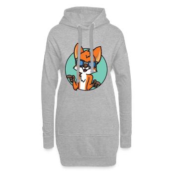 Renard drôle - Sweat-shirt à capuche long Femme - gris chiné - Devant