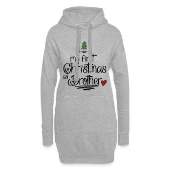My first Christmas as Brother - Hoodie-Kleid - Grau meliert - Vorne