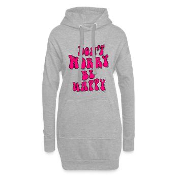 Ne vous inquiétez pas, soyez heureux en rose # - Sweat-shirt à capuche long Femme - gris chiné - Devant