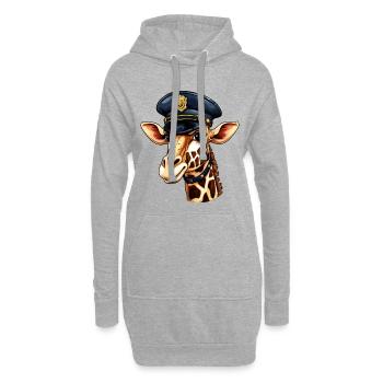 Giraffen Polizistin - Hoodie-Kleid - Grau meliert - Vorne