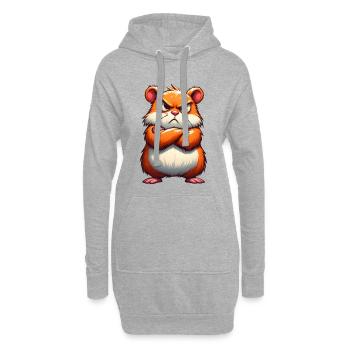 hamster grognon mécontent - Sweat-shirt à capuche long Femme - gris chiné - Devant