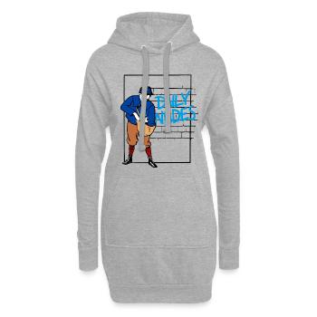 Daily Nudes Retro Post Design - Sweat-shirt à capuche long Femme - gris chiné - Devant