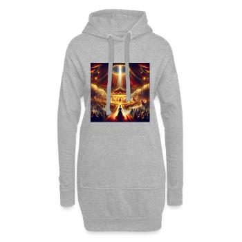 Spectacle de cirque magique - Sweat-shirt à capuche long Femme - gris chiné - Devant