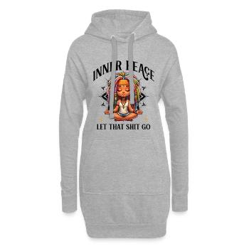 Figures de méditation colorées Dreadlocks Yoga - Sweat-shirt à capuche long Femme - gris chiné - Devant