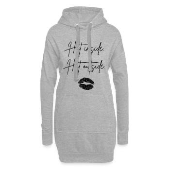 chaud à l’intérieur chaud à l’extérieur - Sweat-shirt à capuche long Femme - gris chiné - Devant