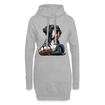 Deutsche Dogge Doggen Doggenbesitzer Doggenfan - Hoodie-Kleid - Grau meliert - Vorne