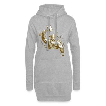 Wikinger Viking Legende Seemann Odin Rabe Kämpfer - Hoodie-Kleid - Grau meliert - Vorne