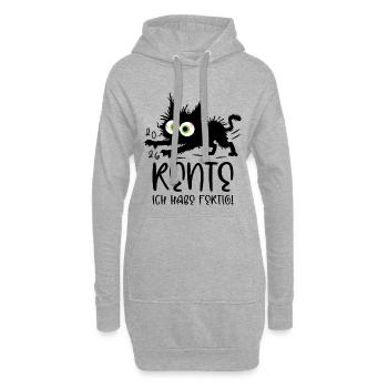 Pension 2026, j’en ai fini ! Chat stressé - Sweat-shirt à capuche long Femme - gris chiné - Devant