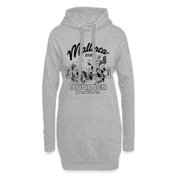 Mallorca 2026 Party Crew Spanien all night long - Hoodie-Kleid - Grau meliert - Vorne