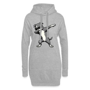 Évader le lévrier - Sweat-shirt à capuche long Femme - gris chiné - Devant