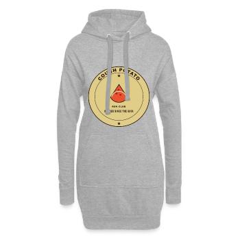Couch Potato Laufclub Motiv - Hoodie-Kleid - Grau meliert - Vorne