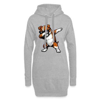 Dabbing Staffordshire Bull Terrier - Hoodie-Kleid - Grau meliert - Vorne