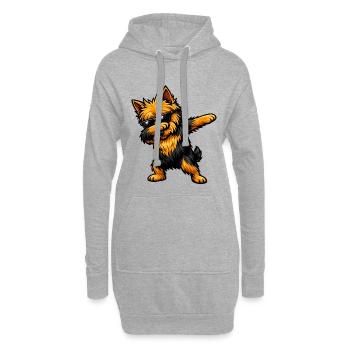 Dabbing Australian Terrier - Hoodie-Kleid - Grau meliert - Vorne