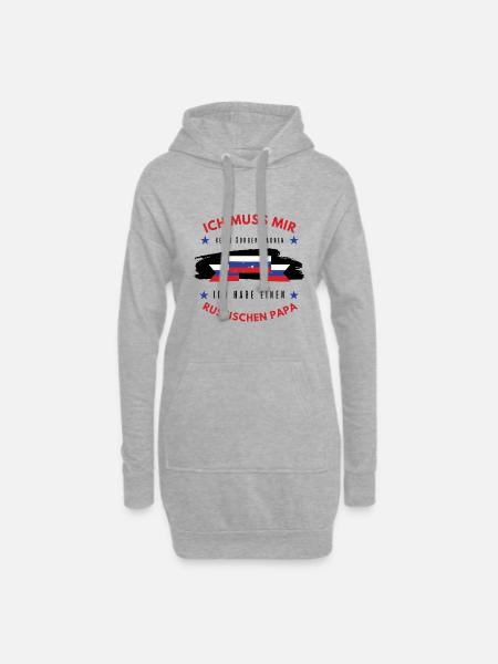 RUSSISCHER PAPA - Hoodie-Kleid - Grau meliert