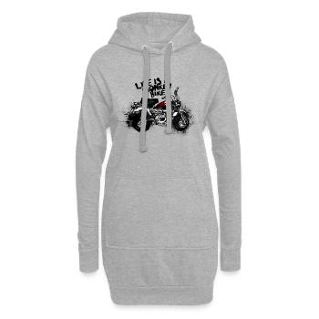 singe Bike - Sweat-shirt à capuche long Femme - gris chiné - Devant