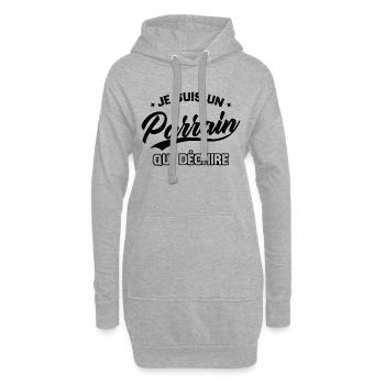 Je Suis Un Parrain Qui Déchire - Sweat-shirt à capuche long Femme - gris chiné - Devant